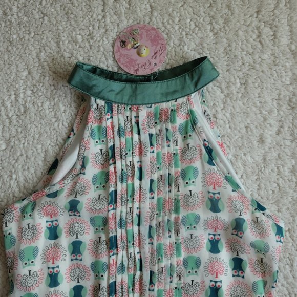 Traffic People Collar Dress with Cute Owl Print - Picture 3 of 5